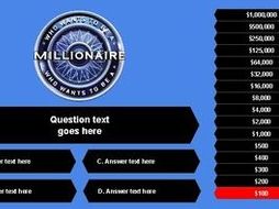 Who wants to be a millionaire game template